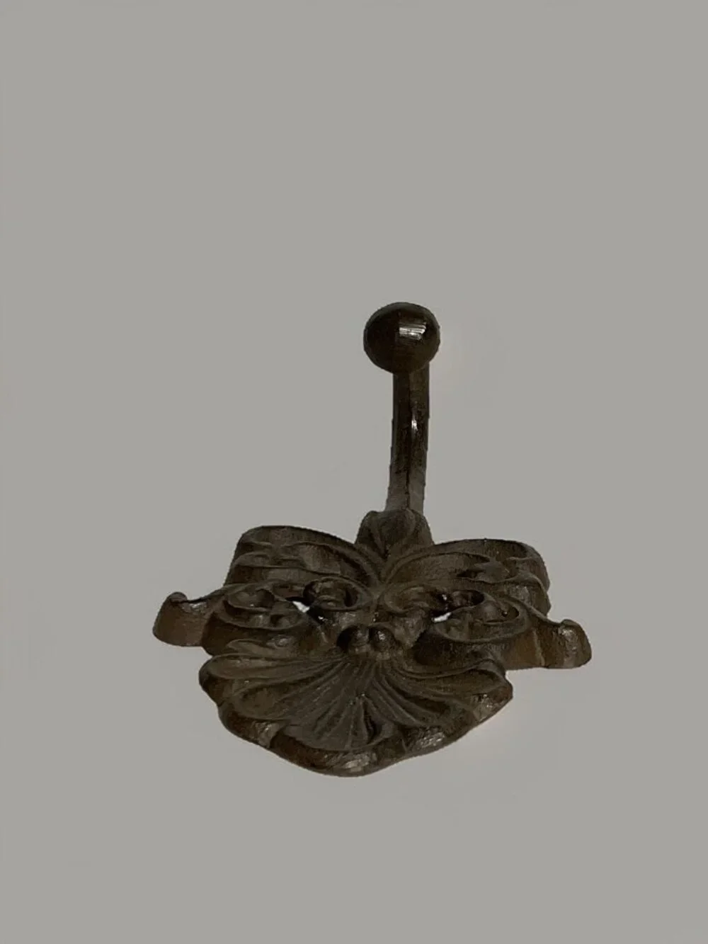 Vintage Decorative Cast Iron Wall Hook With Intricate Scroll Design